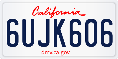 CA license plate 6UJK606