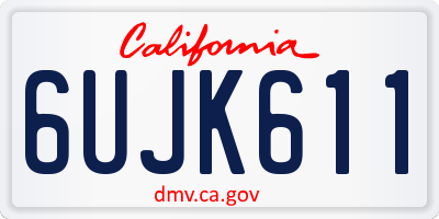 CA license plate 6UJK611