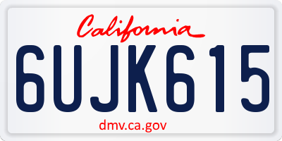 CA license plate 6UJK615