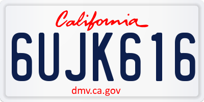 CA license plate 6UJK616