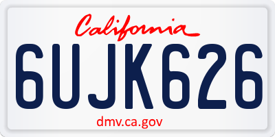 CA license plate 6UJK626