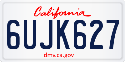 CA license plate 6UJK627