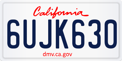 CA license plate 6UJK630