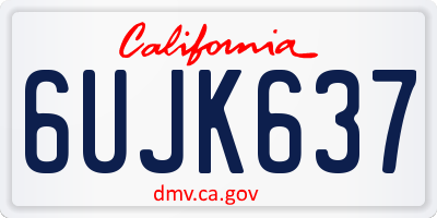 CA license plate 6UJK637