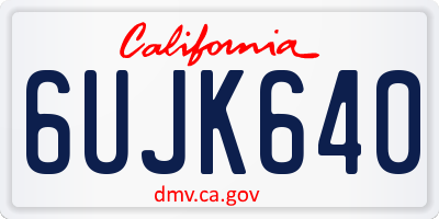 CA license plate 6UJK640