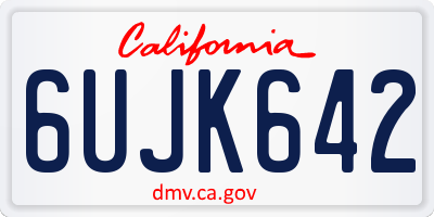 CA license plate 6UJK642
