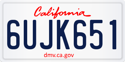 CA license plate 6UJK651