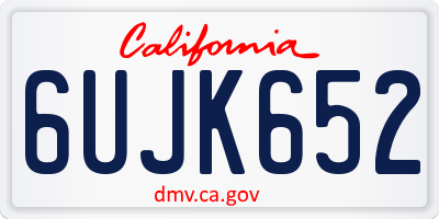 CA license plate 6UJK652