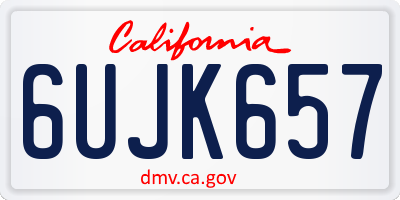CA license plate 6UJK657