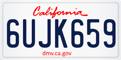 CA license plate 6UJK659