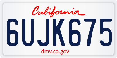 CA license plate 6UJK675