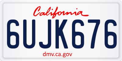 CA license plate 6UJK676