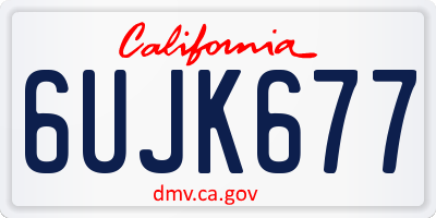 CA license plate 6UJK677