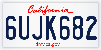CA license plate 6UJK682