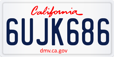 CA license plate 6UJK686