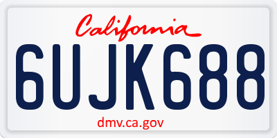 CA license plate 6UJK688