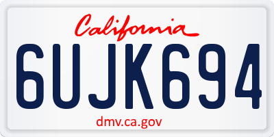 CA license plate 6UJK694