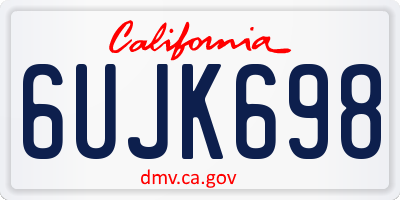 CA license plate 6UJK698