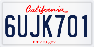 CA license plate 6UJK701