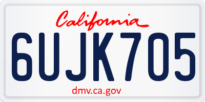 CA license plate 6UJK705