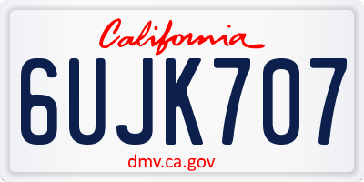CA license plate 6UJK707