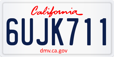 CA license plate 6UJK711