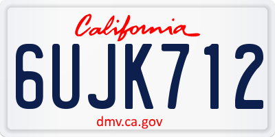CA license plate 6UJK712
