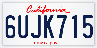 CA license plate 6UJK715