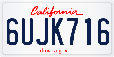 CA license plate 6UJK716