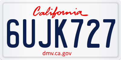 CA license plate 6UJK727