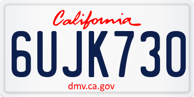 CA license plate 6UJK730