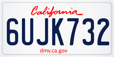 CA license plate 6UJK732