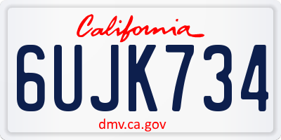 CA license plate 6UJK734