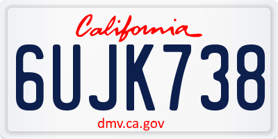 CA license plate 6UJK738