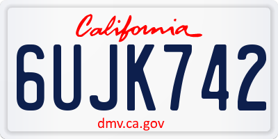 CA license plate 6UJK742
