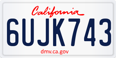 CA license plate 6UJK743