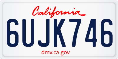 CA license plate 6UJK746