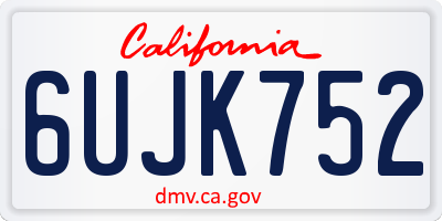 CA license plate 6UJK752