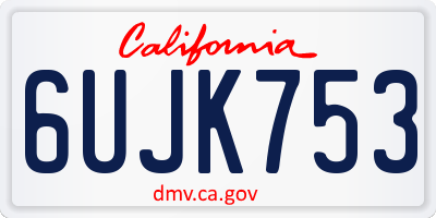 CA license plate 6UJK753
