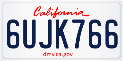 CA license plate 6UJK766