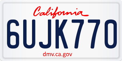 CA license plate 6UJK770