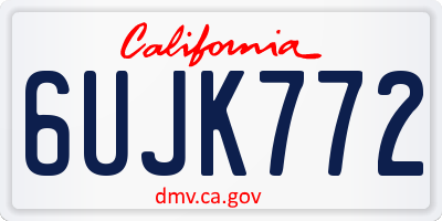 CA license plate 6UJK772