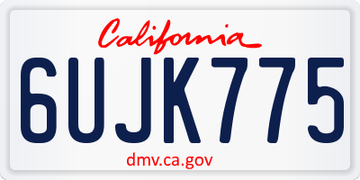 CA license plate 6UJK775