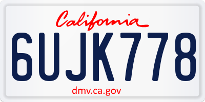 CA license plate 6UJK778