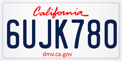 CA license plate 6UJK780