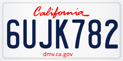 CA license plate 6UJK782