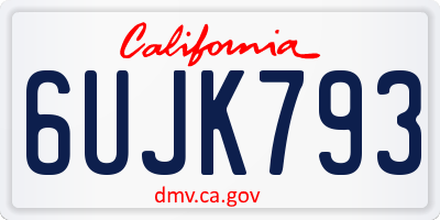 CA license plate 6UJK793