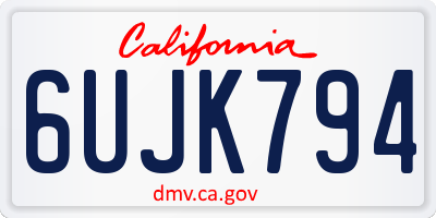 CA license plate 6UJK794