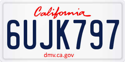 CA license plate 6UJK797