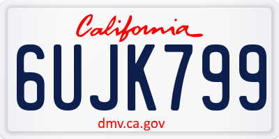CA license plate 6UJK799